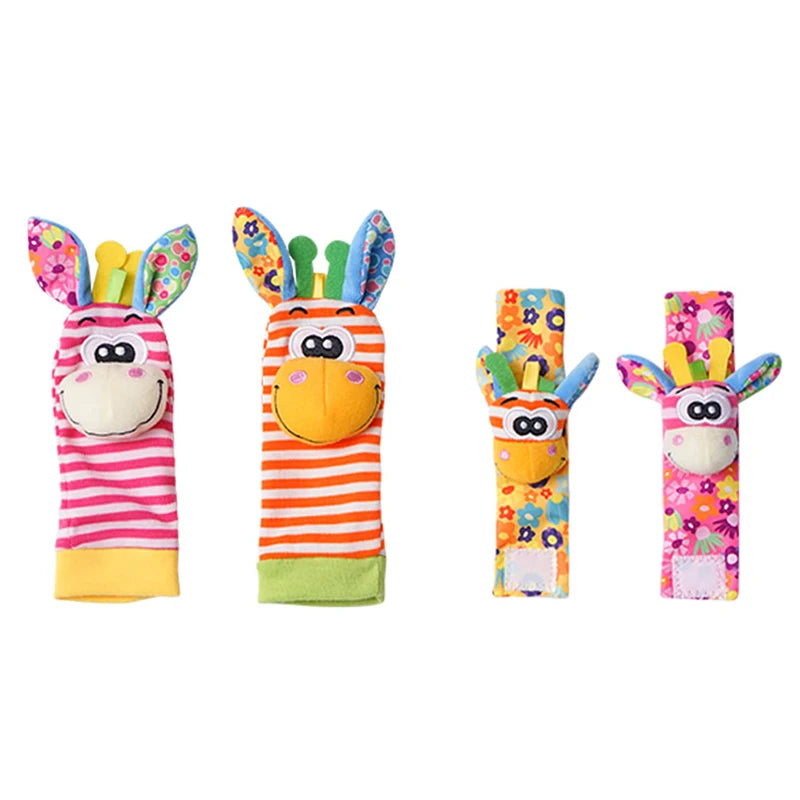 1 Set Baby Rattles Toys Infant Toys 0-6 Months Cute Stuffed Animals Wrist Rattle Foot Finder Socks Newborn Toys Baby boy Gifts