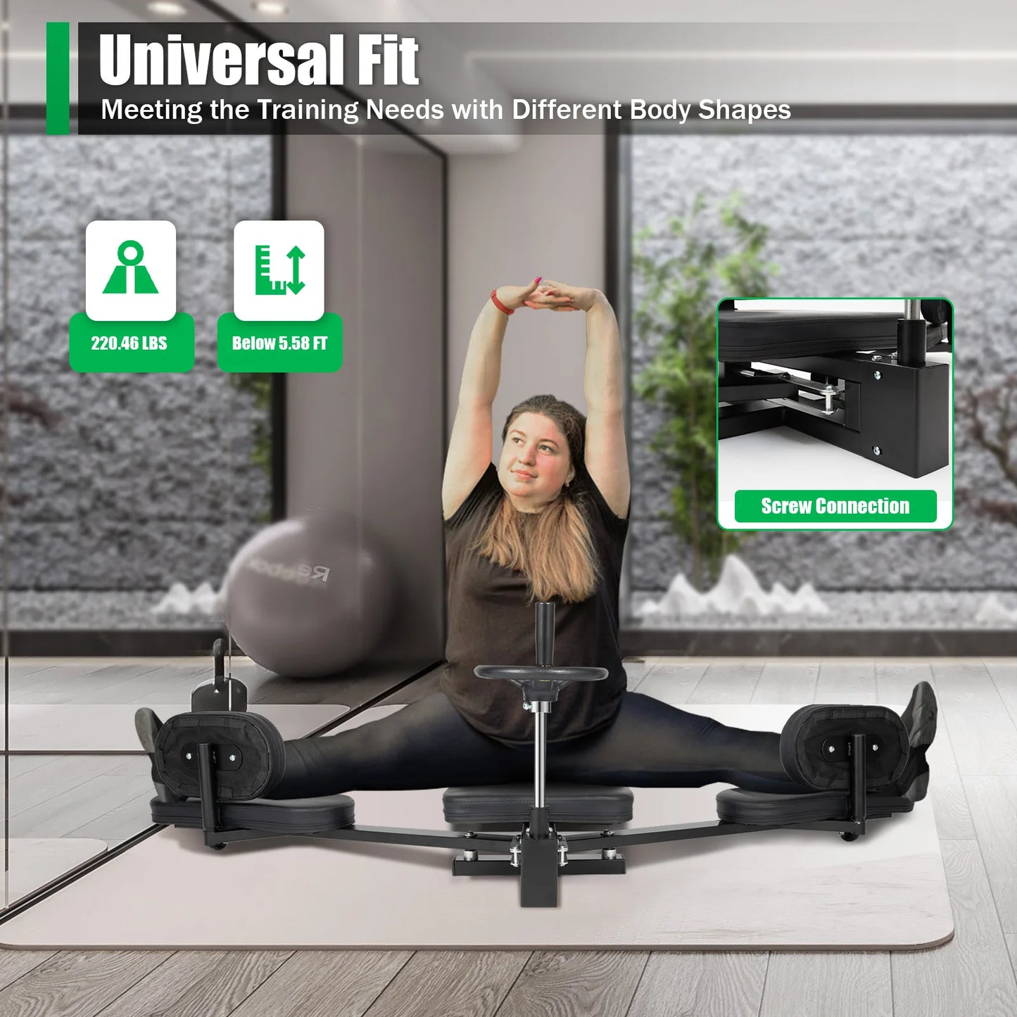 220lbs Leg Stretcher Fitness Training Equipment Yoga Split Leg Stretching Machine Mechanical Stretching Home Gym Exercise
