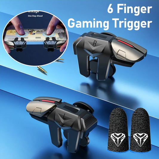 G21 Mobile Phone Game Trigger Gamepad Joystick 6-Finger Aim Shooting L1 R1 Key Button Game Fingertips For PUBG Game Controller