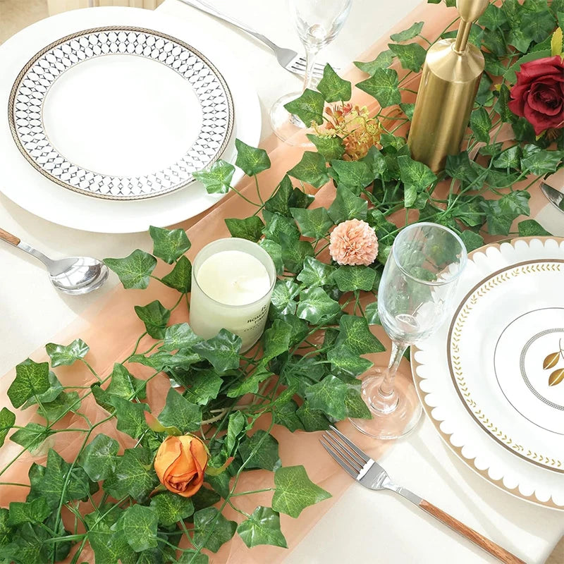 2/4/6/8/10M Artificial Plant Leaves Vine Green Fake Creeper Leaf Ivy String for Home Decor Hanging Wedding Decoration Garland