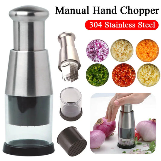 Pressed Garlic Chopper 304 Stainless Steel Manual Garlic Masher Handheld Push Type Garlic Crusher Labor Kitchen Chopper Gadget