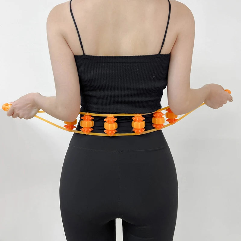 Hand-held Back Shoulder Neck Muscle Massager Plastic Back Puller Fitness Physiotherapy Massage Roller Bead Pull-Back Roller