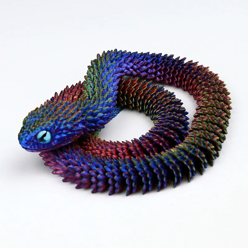 30/60/80cm 3D Printed Luminous Snake Movable Joint Simulation Snake Action Figures Home Office Desktop Ornament Birthday Gifts