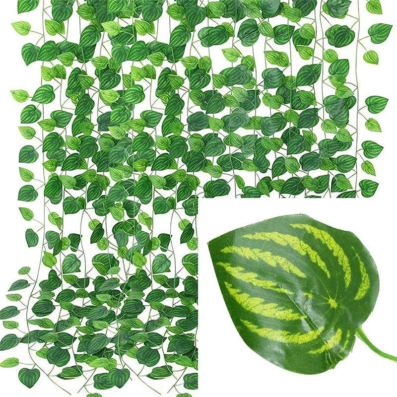 2/4/6/8/10M Artificial Plant Leaves Vine Green Fake Creeper Leaf Ivy String for Home Decor Hanging Wedding Decoration Garland