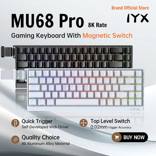 IYX MU68 PRO Magnetic Switch Gaming Keyboard Aluminum Alloy 8000Hz Quick Trigger Mechanical Keyboard Hot Swap SOCD/RS Varolant