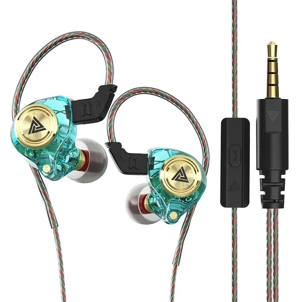 QKZ AK3 FiLe Wired Earphone Microphone HiFi Music Monitor Bass Headphones Noise Cancelling Headset for Sport Gaming Accessories