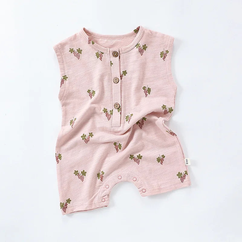 0-24M Newborn Kid Baby Boys Girls Clothes Summer Cotton Baby Romper Sleeveless Jumpsuit Cute Sweet New Born Outfit