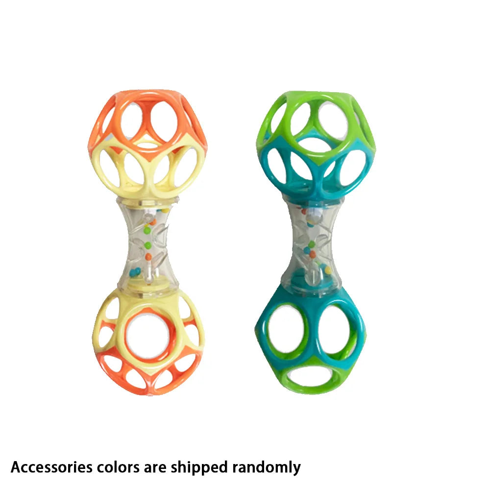 Baby Teether Rattle & Shake Barbell Toy, Ages 3 Months and Up(Random Color)