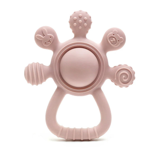 2025 new Teething Silicone Palm Rattle Teether bunny - Safe Baby Chew Toys for Soothing Sore Gums