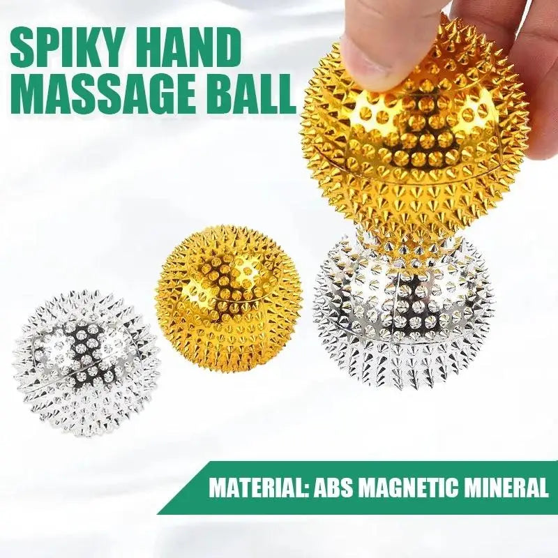 1 Pair Yoga Fitness Spiky Massage Balls - Durable Trigger Point Tool for Hand/Foot Pain Relief, Magnetic Therapy