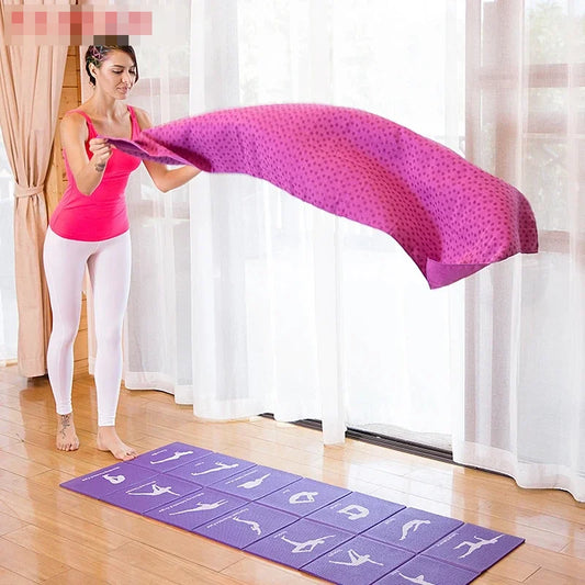 Non Slip Hot Yoga Towel Pilates Mat Yoga Blanket Sweat Absorbent Portable Fitness Meditation Mat Sports Workout Travel Blanket