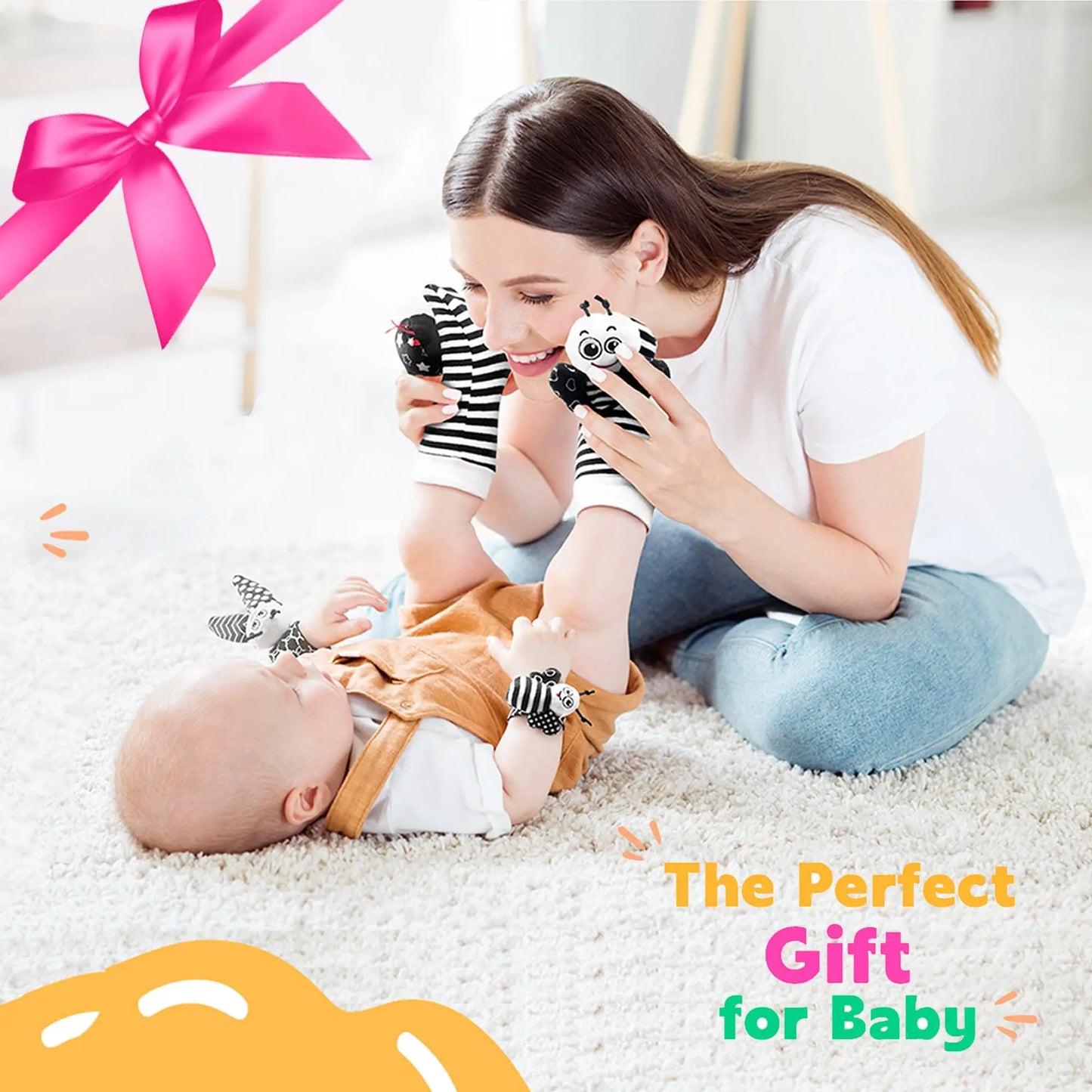1 Set Baby Rattles Toys Infant Toys 0-6 Months Cute Stuffed Animals Wrist Rattle Foot Finder Socks Newborn Toys Baby boy Gifts