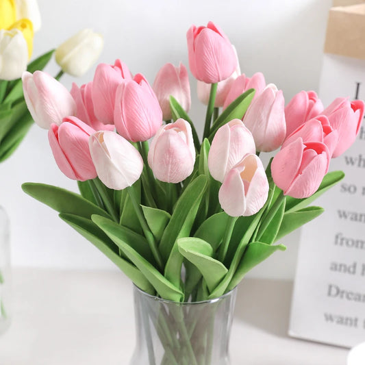 5/10Pcs Tulip Artificial Flowers Real Touch Bouquet Fake Flowers Home Decoration for Supplies Valentines Flowers Wedding Decor