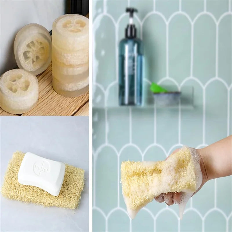 1PC Organic Loofahs Loofah Spa Exfoliating Scrubber natural Luffa Body Wash Sponge Remove Dead Skin Made Soap