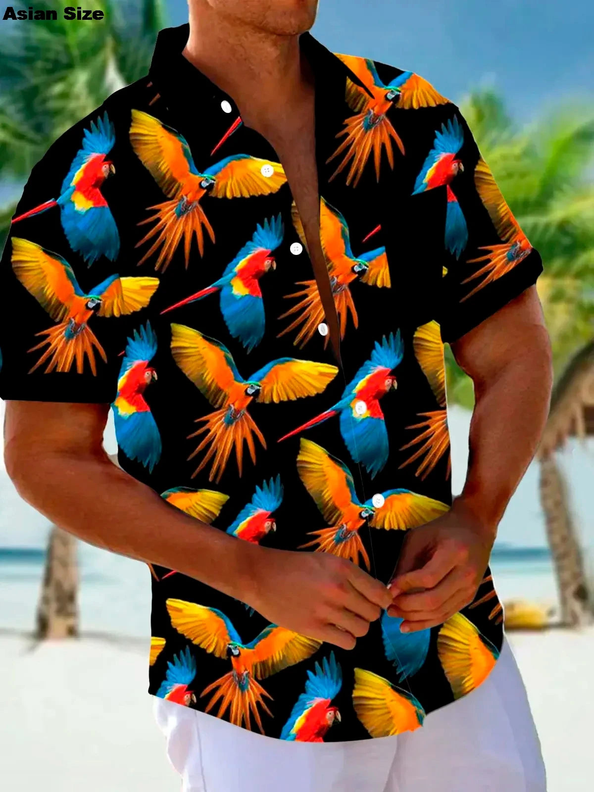 Flamingo Parrot 3D Print Hawaiian Shirt Men Women Fashion Turn Down Beach Shirts 2025 Blouse Vocation Turn Down Collar Camisa