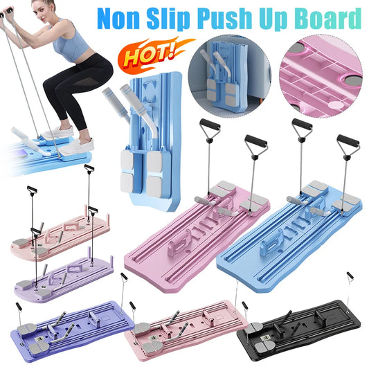 Pilates Reformer Pushup Board Non Slip Foldable Abdominal Workout Boards Fitness ABS Roller Machine Portable Push-Ups Stands