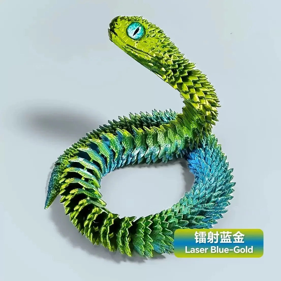 30/60/80cm 3D Printed Luminous Snake Movable Joint Simulation Snake Action Figures Home Office Desktop Ornament Birthday Gifts