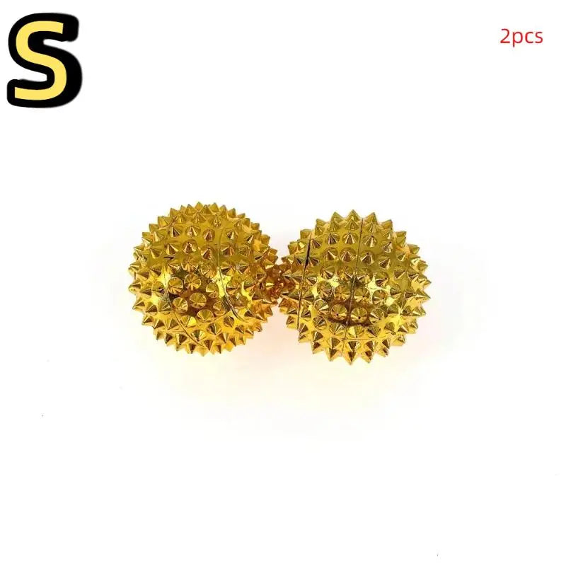 1 Pair Yoga Fitness Spiky Massage Balls - Durable Trigger Point Tool for Hand/Foot Pain Relief, Magnetic Therapy