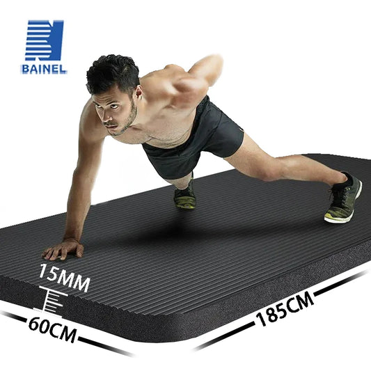 Non-slip Extra Thick 15mm Yoga Mat  Men Women Fitness NBR Soft Mat Tasteless Gym Household Exercise Pilates Yoga Mat