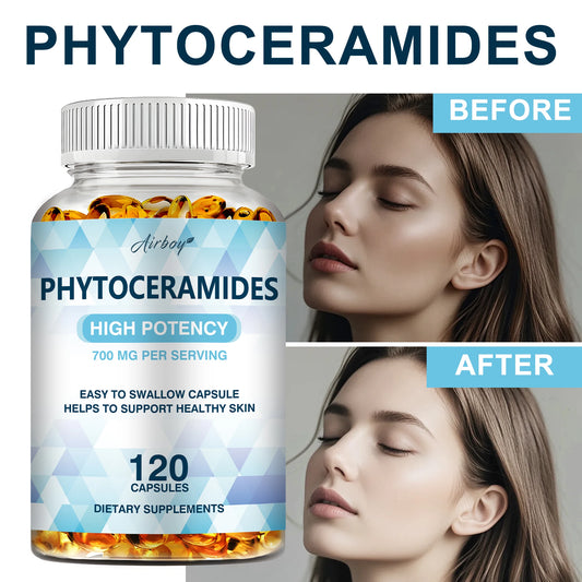 Phytoceramides Capsules - Natural Anti-Aging Skin & Hair Vitamins for Collagen Boost & Rejuvenation