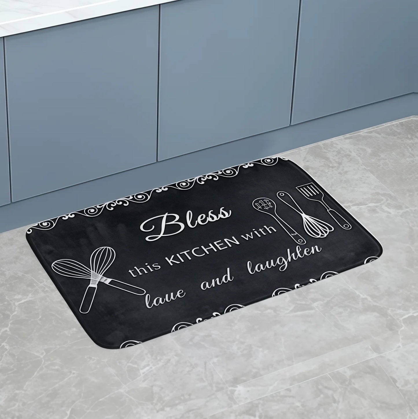VIKAMA American Country Kitchen Floor Mats Non-Slip Absorbent Blessing Decorative Aisle Sink Carpet Home Decoration