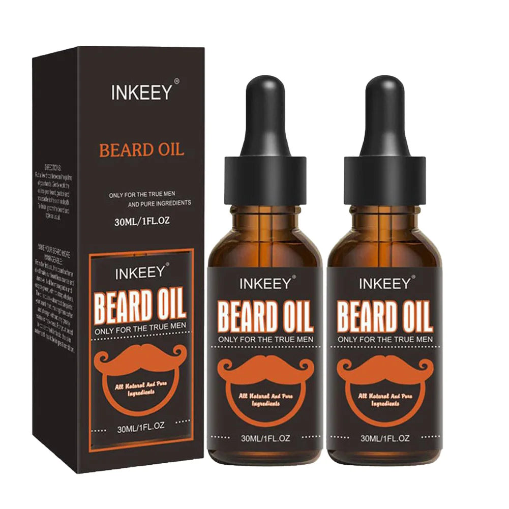 2PCS Beard Care Oil For Men Natural Organic Beard Care Fast Shine Soften Beard Strengthens Mustaches Smooth Nourishing Hair Care