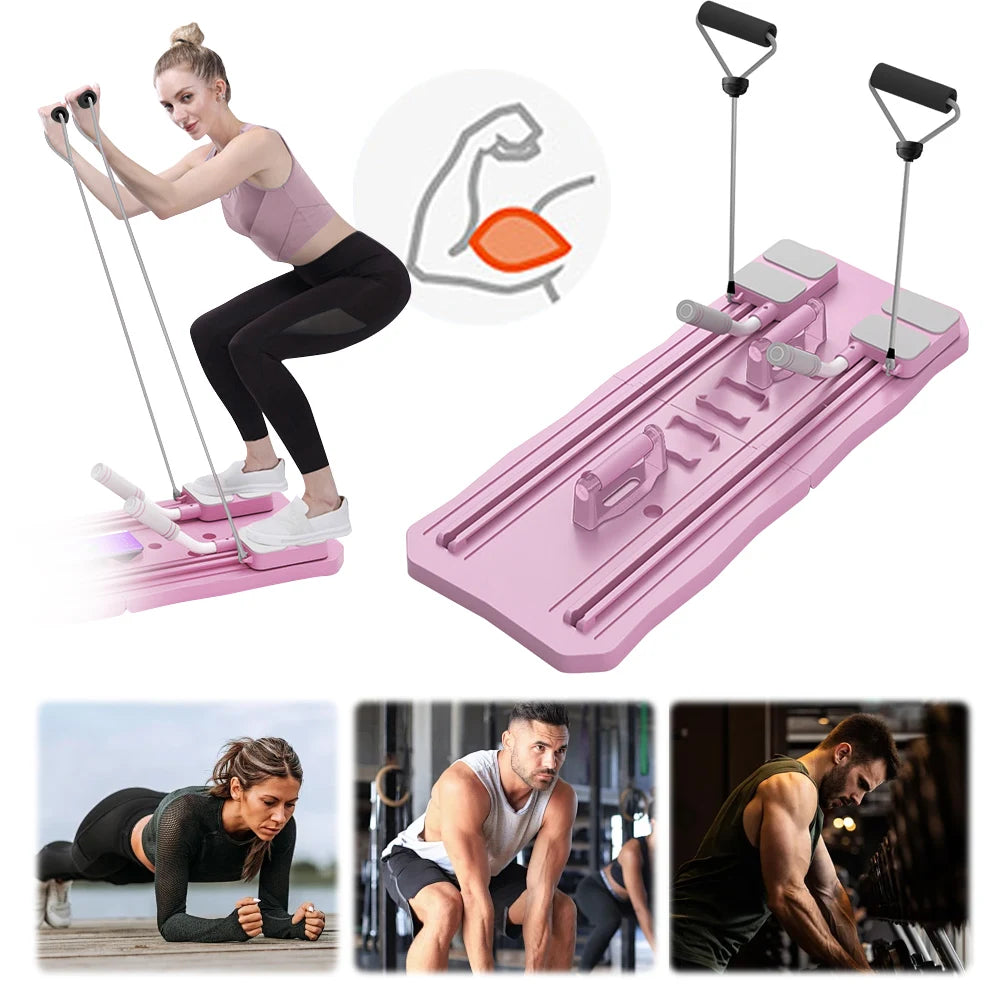 Pilates Reformer Pushup Board Non Slip Foldable Abdominal Workout Boards Fitness ABS Roller Machine Portable Push-Ups Stands