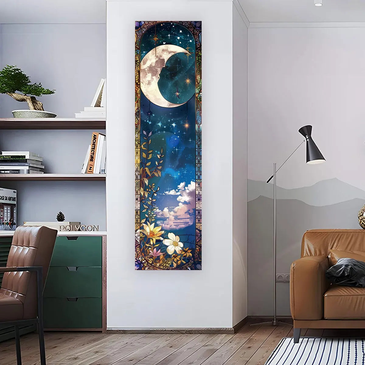Gothic Witchy Sun & Moon Vertical Tapestry Black And White Butterfly Wall Hanging For Living Room, Bedroom Aesthetic Home Decor
