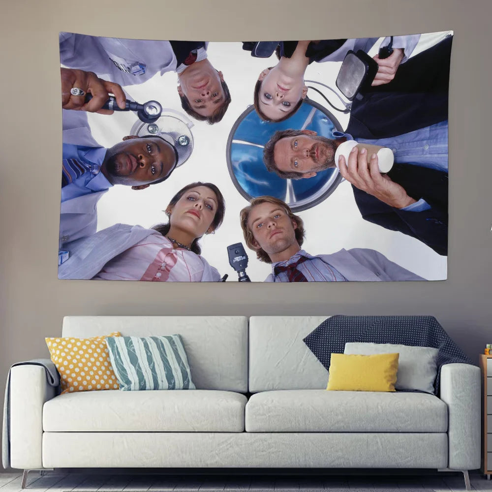 H-House-MD Tapestry Decoration Bedroom Dormitory Background Cloth Holiday Home Party Living Room Club Cloth