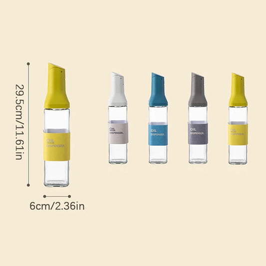 500ml Square Open and Close Oil Pot Kitchen Sauce Vinegar Olive Oil Glass Seasoning Bottle