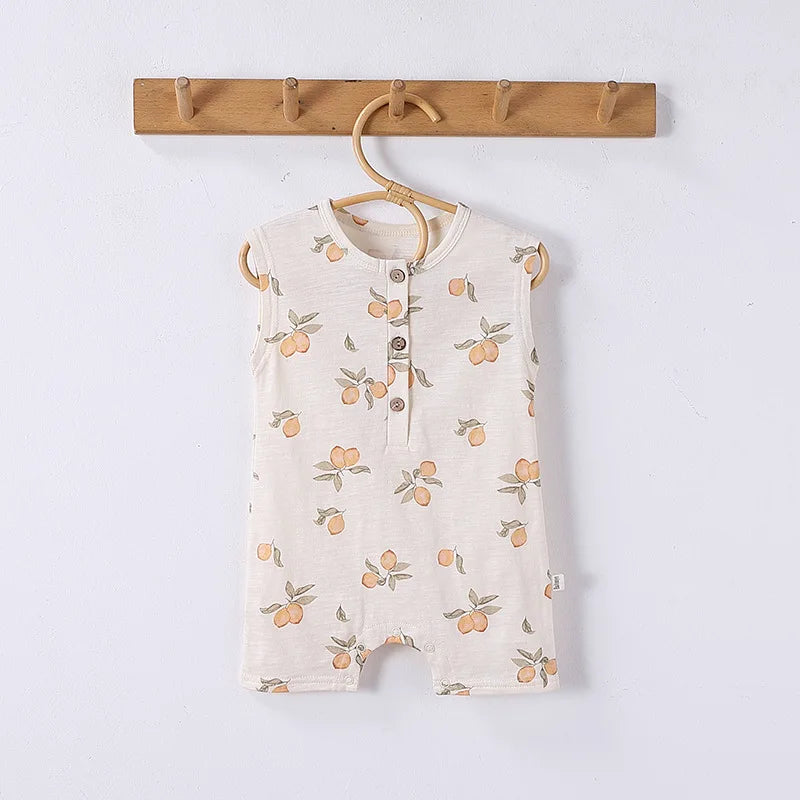 0-24M Newborn Kid Baby Boys Girls Clothes Summer Cotton Baby Romper Sleeveless Jumpsuit Cute Sweet New Born Outfit