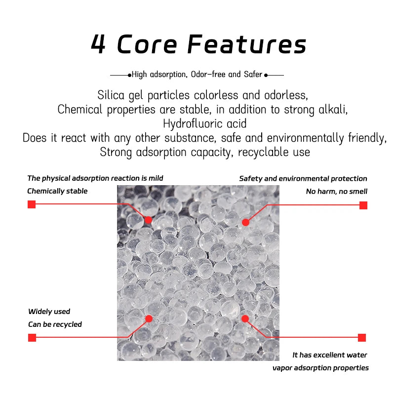 2/5/10/20/30g Package Non Toxic Silica Gel Desiccant Damp Kitchen Room Living Moisture Dehumidifier Absorber Bag