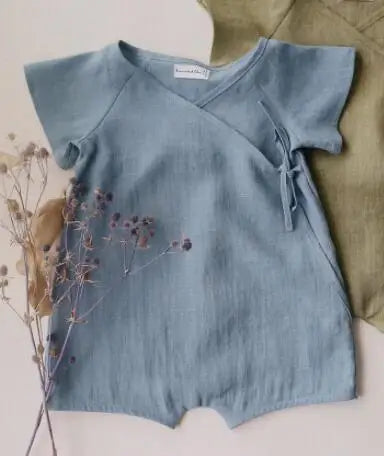 Linen Cotton Baby Boys Rompers Summer Infant Baby Bodysuit Casual Newborn Girls Jumpsuit Toddler Boys Bodysuit Overalls 0-24m