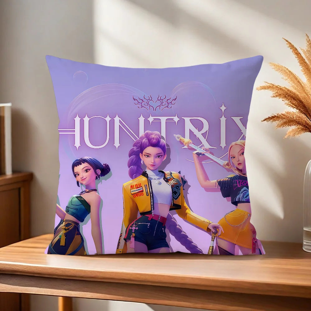 cushion Demon KPop Hunters cover Home Sofa living Room Office Coffee Shop Car Pillow Case