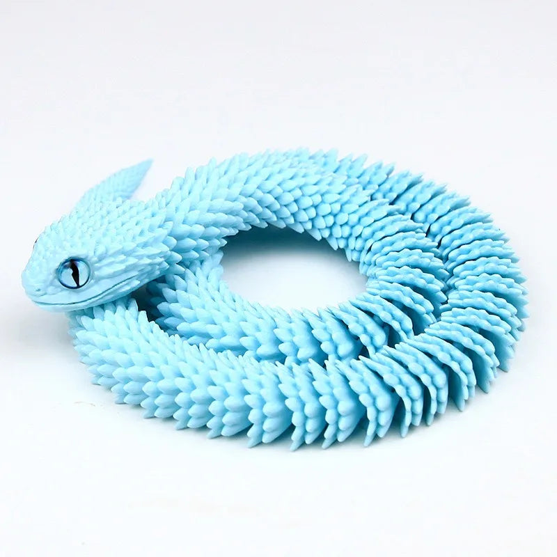 30/60/80cm 3D Printed Luminous Snake Movable Joint Simulation Snake Action Figures Home Office Desktop Ornament Birthday Gifts