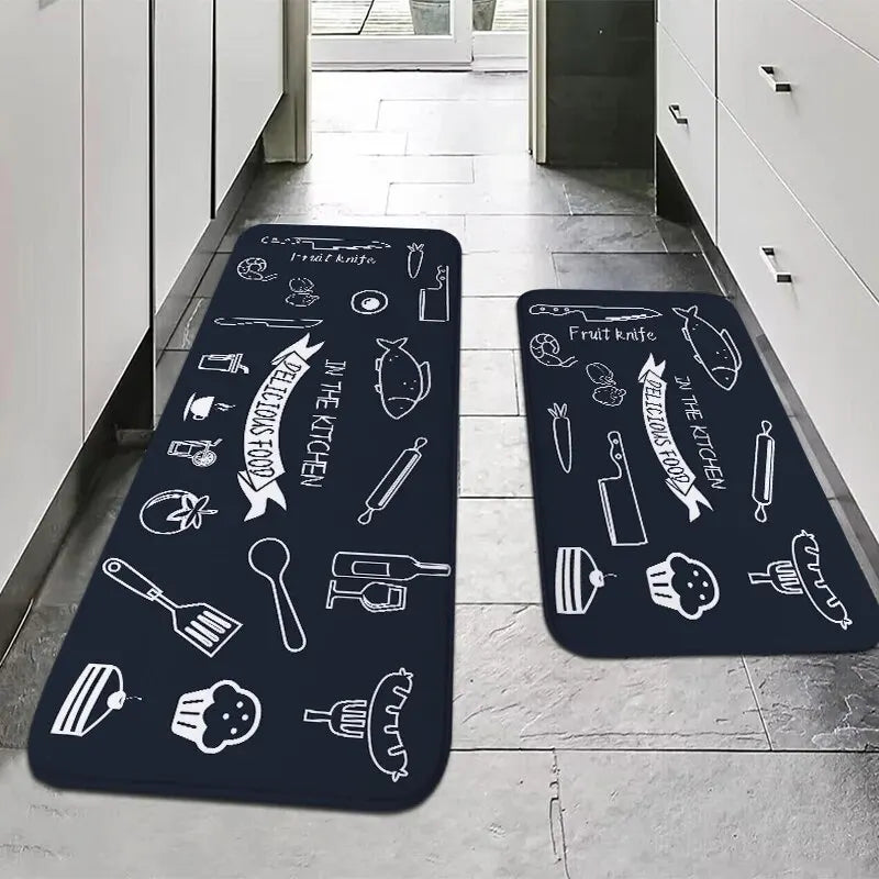 VIKAMA American Country Kitchen Floor Mats Non-Slip Absorbent Blessing Decorative Aisle Sink Carpet Home Decoration