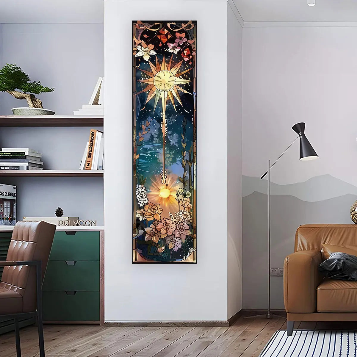 Gothic Witchy Sun & Moon Vertical Tapestry Black And White Butterfly Wall Hanging For Living Room, Bedroom Aesthetic Home Decor