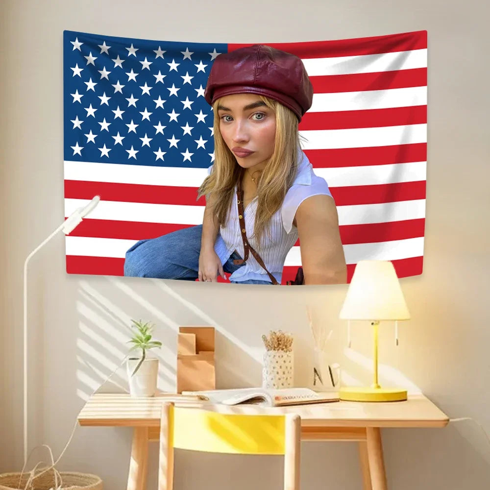 Singer Sabrina Carpenter Short n' Sweet Flag For Living Room Home Dorm Decor Art Garage Bar Wall Club Live Decoration Banner