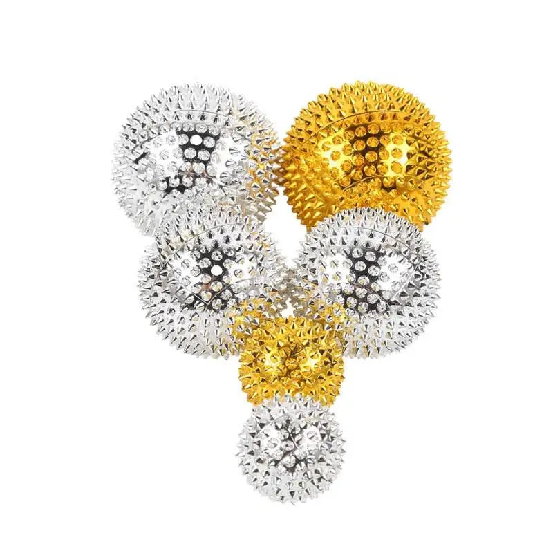 1 Pair Yoga Fitness Spiky Massage Balls - Durable Trigger Point Tool for Hand/Foot Pain Relief, Magnetic Therapy