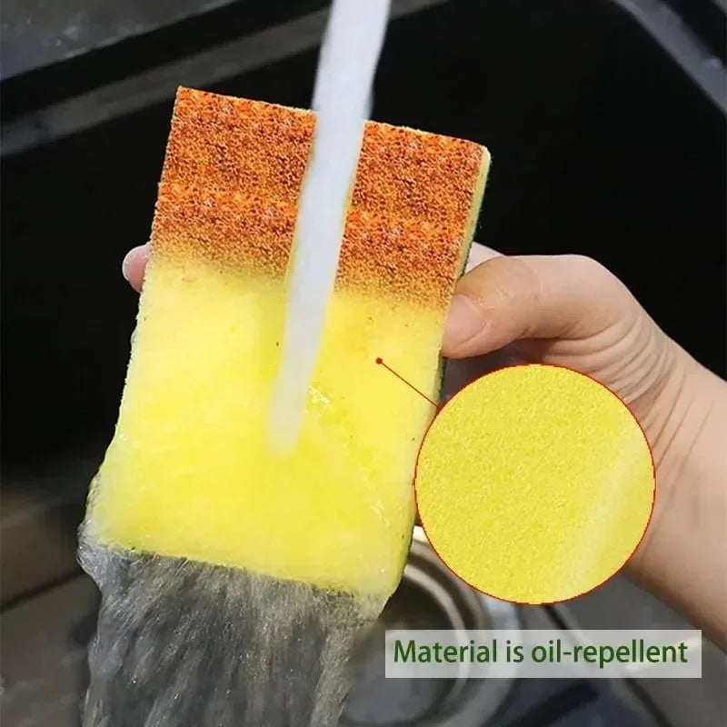 10/50pcs Kitchen Dishwashing Sponge Soft Absorbent Clean Rub Pot Rust Scouring Pad Removing Kits Household Cleaning Brush Sponge