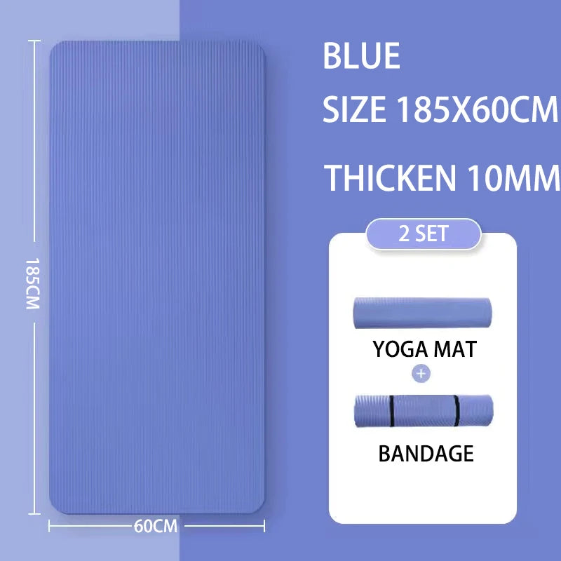 Non-slip Extra Thick 15mm Yoga Mat  Men Women Fitness NBR Soft Mat Tasteless Gym Household Exercise Pilates Yoga Mat