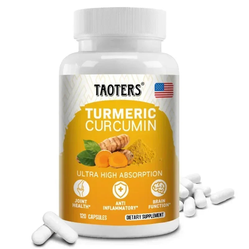 Turmeric Curcumin Capsules,Natural Joint Support,Relieve Joint Pain, Support Brain Health & Heart Health