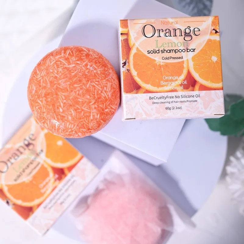 60g Natural XF Organic Sweet Orange Extract Shampoo Bar Moisturizing Strong Cleaning Solid Shampoo