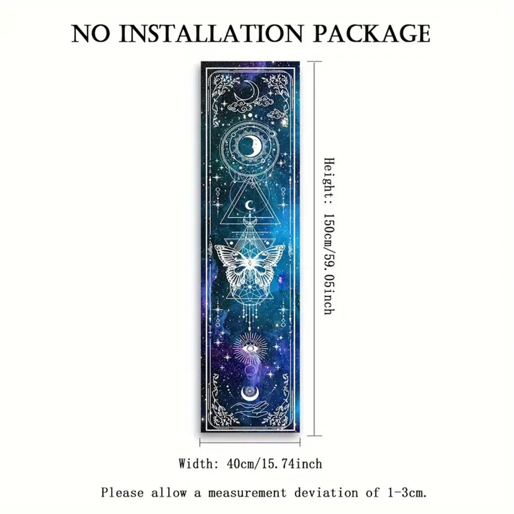 Gothic Witchy Sun & Moon Vertical Tapestry Black And White Butterfly Wall Hanging For Living Room, Bedroom Aesthetic Home Decor