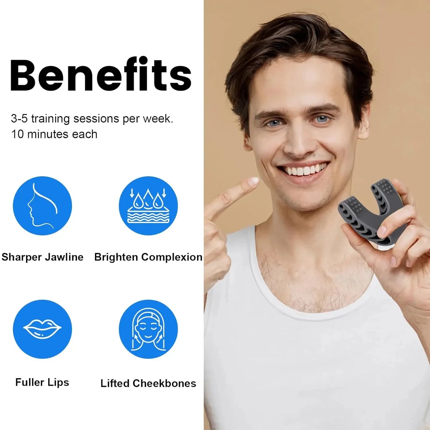 Fitness Jaw Exerciser Slim & Tone Jawline/Double Chin Reducer-Helps Reduce Teeth Grinding & Stress-Facial Toner/Look Youthful