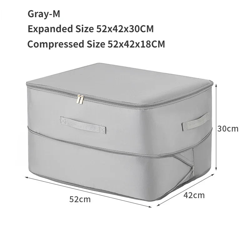 Large Compression Bag Quilt Clothes Closet Cabinet Organizer Storagepouch Ultra Space Saving Self Compression Organizer