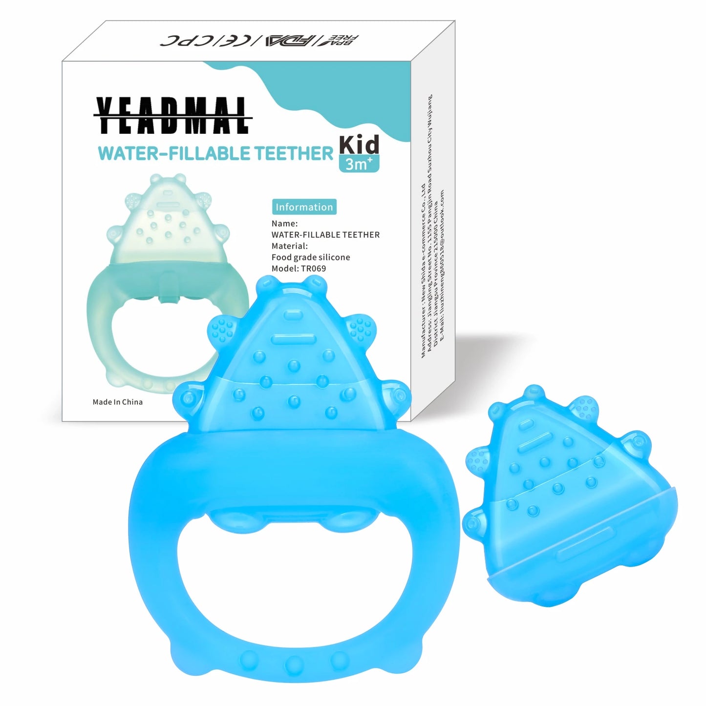 Freezable Baby Silicone Teething Toys – Cooling Relief for Babies 0-12 Months, BPA-Free, Water-Filled & Ice Teething Toys, Safe