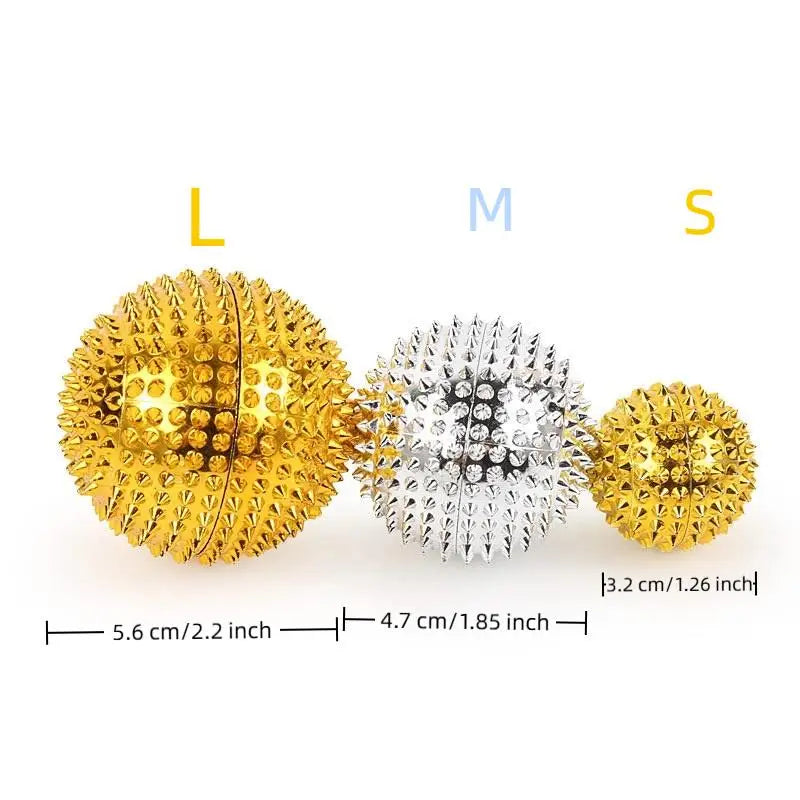 1 Pair Yoga Fitness Spiky Massage Balls - Durable Trigger Point Tool for Hand/Foot Pain Relief, Magnetic Therapy