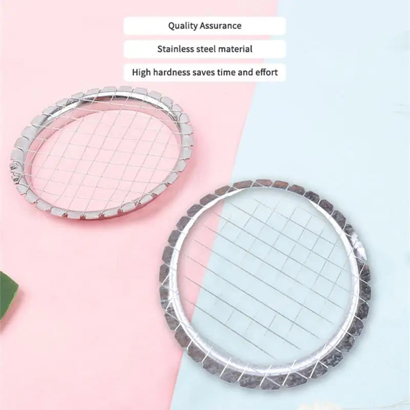 Stainless Steel Egg Slicer Cutter Mesh Grid Vegetable Fruit Chopper For Salad Dessert Potato Cube Grid Cutting Kitchen Gadgets