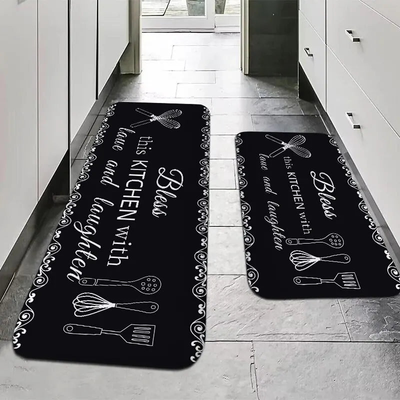 VIKAMA American Country Kitchen Floor Mats Non-Slip Absorbent Blessing Decorative Aisle Sink Carpet Home Decoration